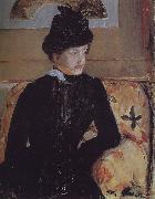 Mary Cassatt The young girl in the black painting